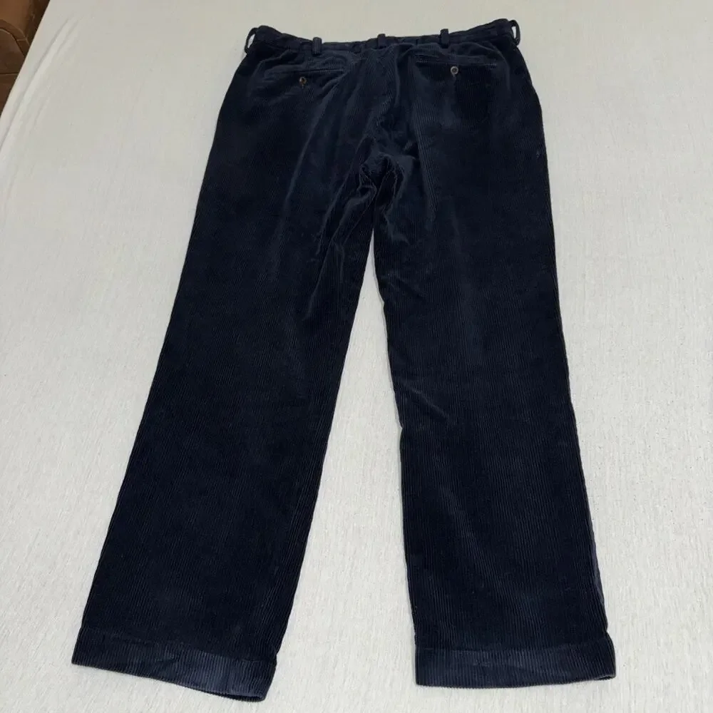 Polo Ralph Lauren Preston Corduroy Pants Men's 38x32 Brown/ Navy (Lot Of 2) EUC